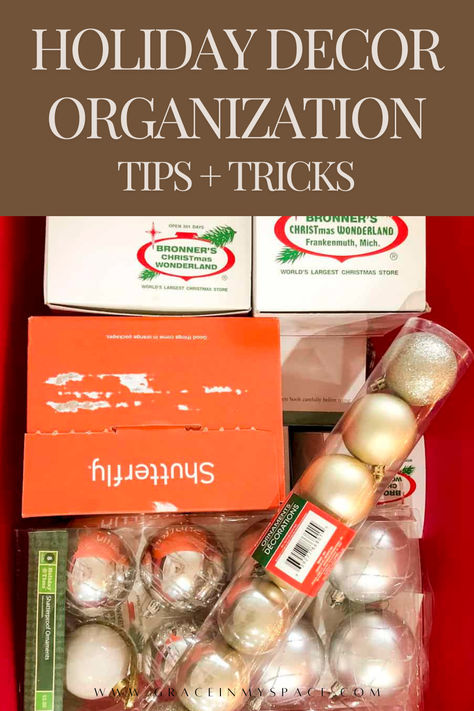 We’ve all been there. The magic of Christmas is slowly fading and we are ready for life in our homes to get back to normal. It is so tempting to rip down all of our Christmas decorations and toss them in totes to deal with next year. However, these 8 simple tips for Christmas decoration storage will help keep you sane when you pull out your decorations next year! | Christmas decor organization tips | Christmas decor organization ideas | Holiday decor organization Christmas Decor Organization, Christmas Storage Ideas, Organized Christmas Decorations, Christmas Light Storage, Organized Christmas, Christmas Decoration Storage, Christmas Ornament Storage, Decoration Storage, Decor Organization