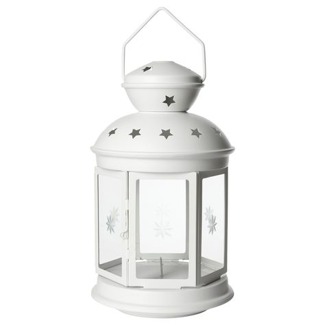 ROTERA Lantern for block candle - IKEA.  I want to get these and spray paint them all different colors! Ikea Lantern, Ikea Lanterns, Ikea Candles, Carpenter Bee Trap, Block Candles, White Lanterns, Large Lanterns, Lantern Candle Decor, Outdoor Hanging Lanterns