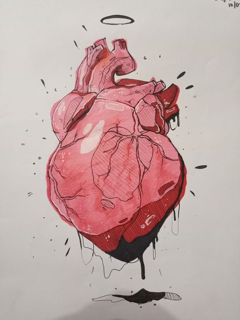 Couples Journal Prompts, Heart Anatomy Drawing, Human Heart Art, Human Heart Drawing, Anatomical Heart Art, Couples Journal, Drawing Blood, Heart Drawing, Human Heart