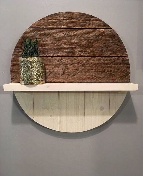 Circle Shelf, Shelf Farmhouse, Style Shelf, Round Shelf, Wood Wall Art Diy, Popular Decor, Hippie Home Decor, Home Remodel, Wooden Shelf