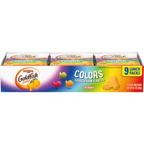 Goldfish Colors, Single Serve Snacks, Snack Crackers, Cheddar Crackers, Goldfish Crackers, Wholesome Snacks, Snack Pack, Cheese Cultures, Pepperidge Farm