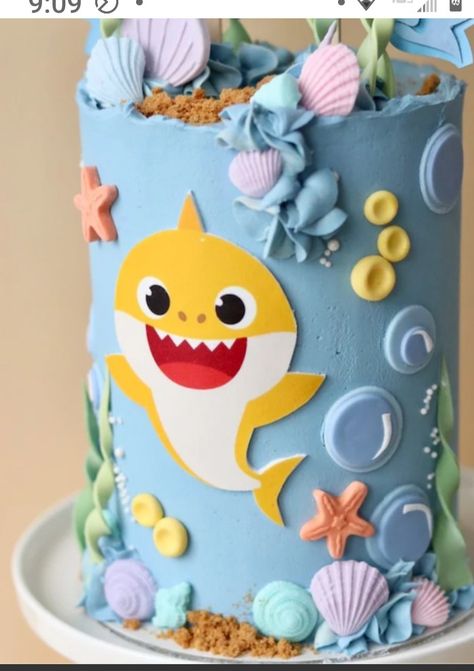 Bd Cake, Shark Boy, 2nd Birthday Party Themes, Baby Shark, 2nd Birthday Parties, Kids Cake, Cake Cookies, Cake Ideas, 2nd Birthday