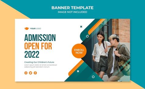 School admission banner design template ... | Premium Vector #Freepik #vector #college-admission #academy #enrollment #school-registration Educational Banner, College Banner, Admissions Poster, Education Banner, About School, School Banner, School Admissions, Flyer And Poster Design, Banner Template Design