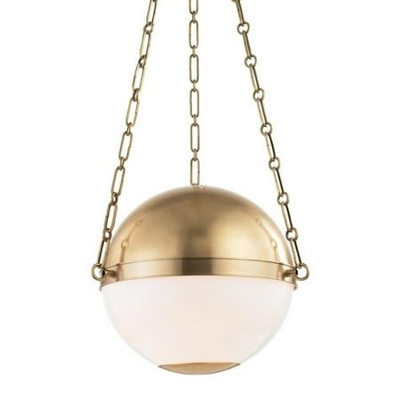 Lidsey Lane - 2 Light Pendant - 16.5 Inches Wide by 12.75 Inches High-Aged Brass Finish. 1 Year Limited Manufacturer Warranty. Assembly Required: Yes Canopy Included: Yes Canopy Diameter: 6.25 Chain Length: 72.00 Dimable: Yes Part Number: 116-BEL-4412784 Family: Lidsey Lane Material: Metal Width/Diameter: 16.5-Inches Height: 12.75-Inches Height: 16.5-Inches Color: Gold. Mark D Sikes, Design Library, Mcgee & Co, East Hampton, Globe Pendant, Hudson Valley Lighting, Globe Lights, Small Pendant, Brass Pendant