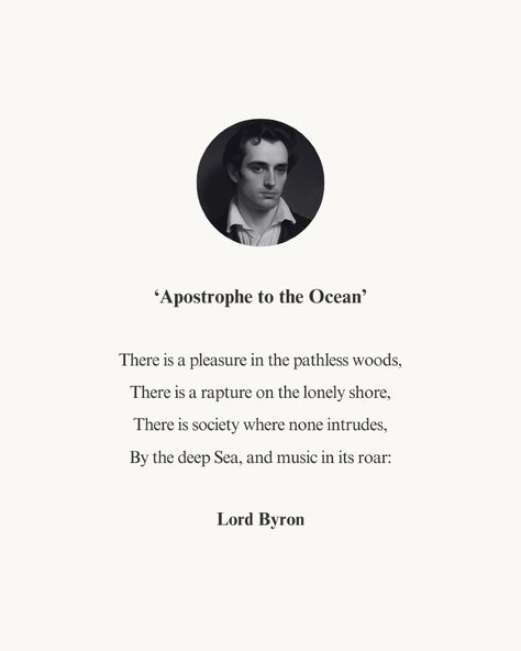 In 'Apostrophe to the Ocean,' Lord Byron explores the ocean’s incredible beauty and power.🌊  He shows how the sea is both grand and timeless, while human life is fleeting and small by comparison. Byron’s detailed descriptions highlight how the ocean can inspire awe and remind us of our own limits.

Discover how this powerful imagery reflects our deepest feelings and dreams. 🌟✨

#LordByron #ApostropheToTheOcean #PoetryAnalysis #PoeticImagery #ByronPoetry #PoetryCommunity #PoetryLovers Lord Byron Poems, Byron Poetry, Life Is Fleeting, Poem Analysis, Poetry Analysis, Nature Poem, Central Message, Key Quotes, Poet Quotes