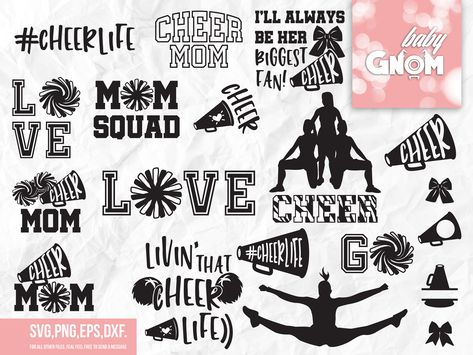 Cheer Cricut Ideas, Cricut Cheerleading Projects, Cheerleading Cricut Ideas, Cheerleader Cricut Ideas, Free Cheer Svg Files For Cricut, Cheer Decals, Megaphone Logo, Cheer Stickers, Cheer Base