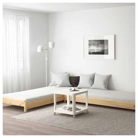 This stackable bed from IKEA is a brilliant solution for small dwellings - Living in a shoebox Ikea Utåker, Stackable Bed, Cama Ikea, Toilette Design, Design Ložnic, Murphy Bed Ikea, Beds For Small Spaces, Spare Bed, Space Saving Hacks