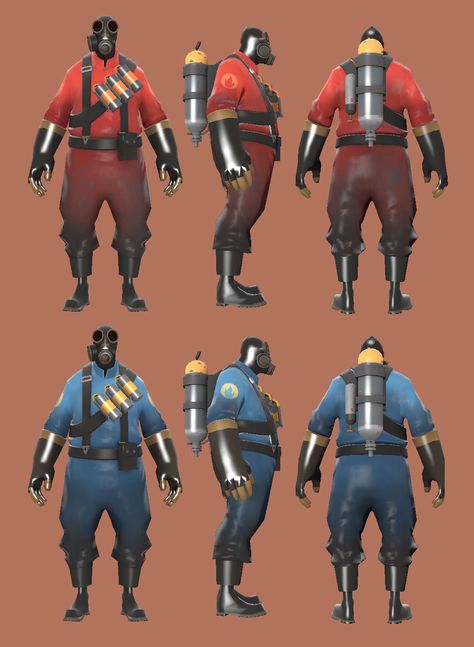 Tf2 Reference, Tf2 Characters, Tf2 Cosplay, Pyro Tf2, Tf2 Pyro, Tf2 Funny, Character Turnaround, Team Fortess 2, Battle Games