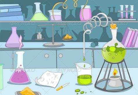 Chemical Laboratory. Cartoon Background. Vector IllustrationEPS 10 . Laboratory Cartoon, Chemical Laboratory, Laboratory Design, Mad Science, Booklet Design, Laboratory Science, Science Lab, Cartoon Background, Biochemistry