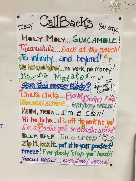 The kids love these as attention grabbers! Class Attention Grabbers, Classroom Attention Grabbers Middle School, Teacher Attention Grabbers, Attention Grabbers For Classroom, Attention Getters For Teachers, Classroom Callbacks, Classroom Attention Grabbers, Classroom Organization Elementary, Teaching Classroom Management