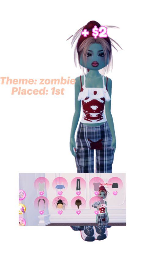 A zombie outfit for dress to impress of course you can take this as an inspiration  whenever you want Zombie Outfit, Zombie Dress, Zombie Clothes, Of Course, Zombie, Dress To Impress