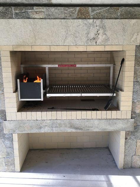 Enclosed Fireplace, Parilla Grill, Gaucho Grill, Parrilla Interior, Backyard Bbq Grill, Custom Bbq Pits, Pizza Oven Outdoor Kitchen, Outdoor Grill Area, Brick Bbq