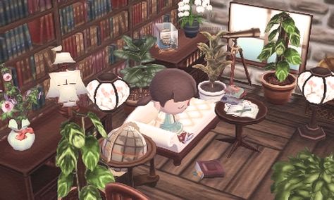 ⟨ asleep in my library ⟩ Mosquito Plants, Animal Crossing 3ds, Ac New Leaf, Happy Home Designer, Qr Codes Animal Crossing, Animal Crossing Pocket Camp, Home Libraries, Animal Crossing Game, Room With Plants