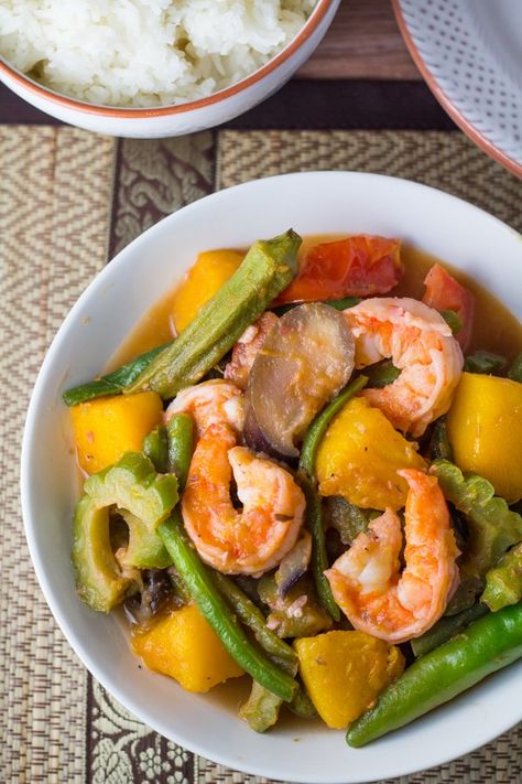 Pinakbet Shrimp With Vegetables, Pinakbet Recipe, Shrimp Stew, Filipino Recipe, Hawaiian Dishes, Shrimp Paste, Filipino Dishes, Vegetable Stew, Food O