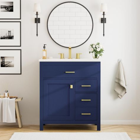 Blue bathroom vanity