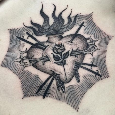 Adrian Meza on Instagram: “For Maya done @premiertattooshop for appointments email adrianpremiertattoo@gmail.com . . . . . . . . . . . . . . #albuquerque…” Heart Neck Tattoo, Hipster Tattoos, Adorable Tattoos, Hipster Tattoo, Stick And Poke, Chest Piece, Chest Tattoo, Get A Tattoo, Arm Sleeve