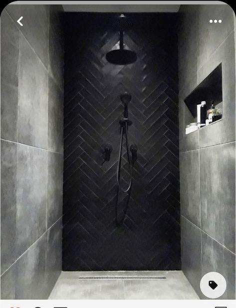 Best Bathroom Paint Colors, Bathroom Lighting Ideas, Shower Rooms, Bathroom Shower Design, Bathroom Paint, Black Tile, Bathroom Inspiration Modern, Master Shower, Bathroom Paint Colors