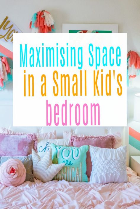 How to decorate and maximise space in a small kid's bedroom and make it look amazing and much bigger  #childsbedroom #kidsbedroom #bedroom  #childrensbedroom 8 Year Okd Girls Bedroom, Small Bedroom Kids Storage, Little Room Girls Small Spaces, Kids Bedroom Layout Floor Plans, Small Girls Bedroom Layout, Girl Bedroom Ideas For Small Rooms, Five Year Old Bedroom, Little Kids Room Design Girls Bedroom Ideas, Preschooler Bedroom Ideas