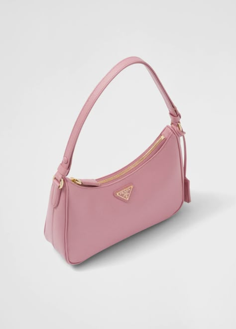 Prada Baguette Bag, Prada Small Bag, Prada Saffiano Leather Mini Bag, Pink Prada Bag, Saffiano Leather Mini Bag, Light Pink Purse, Prada Mini, Prada Purses, Pink Bags