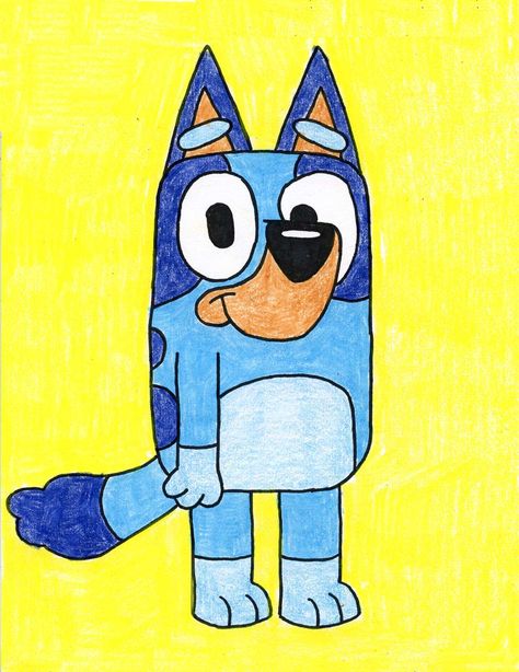 How to Draw Bluey: Easy Step-by-Step Drawing Lesson for Kids Bluey Drawing Easy Step By Step, Draw Bluey Easy, Bluey Drawings Easy, How To Draw Bluey, Bluey Drawings, Van Gogh Coloring, Bluey Fanart, Collaborative Mural, Cartoon Drawing Ideas