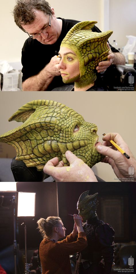 Actress Neve McIntosh (who plays Madame Vastra) Doctor Who Cosplay Ideas, Doctor Who Makeup, Movie Prosthetics, Madam Vastra, Neve Mcintosh, Prosthetics Makeup, Madame Vastra, Halloween Makeup Tutorials, Costumes Scary