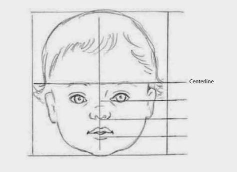 Drawings: CHILDREN'S FACIAL PROPORTIONS Drawing Babies, Proportions Drawing, Baby Face Drawing, Head Proportions, Basic Drawing For Kids, Drawing Children, Drawing Baby, Toddler Drawing, Facial Proportions