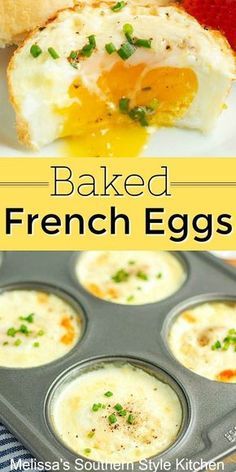 French Eggs, Vegan Muffins, Egg Dishes, What's For Breakfast, Breakfast Recipes Casserole, Egg Breakfast, Baked Eggs, Muffin Tin, Rise And Shine