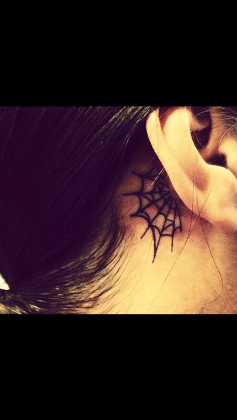 Spiderweb Tattoo, Spider Web Tattoo, Tattoo Behind Ear, Web Tattoo, Half Sleeve Tattoos For Guys, Cute Little Tattoos, Half Sleeve Tattoo, Little Tattoos, Ear Tattoo