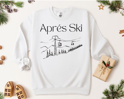 Apres Ski Sweatshirt, ski sweatshirt, ski trip gifts, ski crewneck, ski lodge sweater, apres ski gift, after skiing sweater, christmas gift by breadyandco on Etsy Ski Sweatshirt, Ski Gifts, Ski Sweater, Ski Lodge, Winter Nights, Ski Trip, Cold Winter, Cut And Style, Good Day