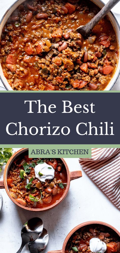 Chorizo Chili Recipe, Chorizo Recipes Dinner, Chorizo Chili, Poblano Chili, Best Food Recipes, Chorizo Recipes, Best Chili Recipe, Food Asmr, Potatoes Carrots