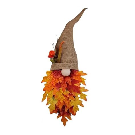 Brighten Your Door with a Gnome-Tastic Autumnal Wreath for a Whimsical Welcome Gnome Hats, Autumn Garland, Fall Wreaths For Front Door, Maple Leaf Wreath, Fall Harvest Decorations, Beautiful Front Doors, Artificial Leaves, Autumn Wreaths For Front Door, Whimsical Wreaths