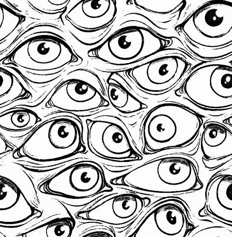 Eyes Art Sketch, Zombie Eyes Drawing, Repetitive Pattern Design, Weird Eye Drawings, Trippy Eyes Drawing, Eyes Illustration Art, Eye Tattoo Sleeve, Simple Eye Drawing, Spiral Art Drawing