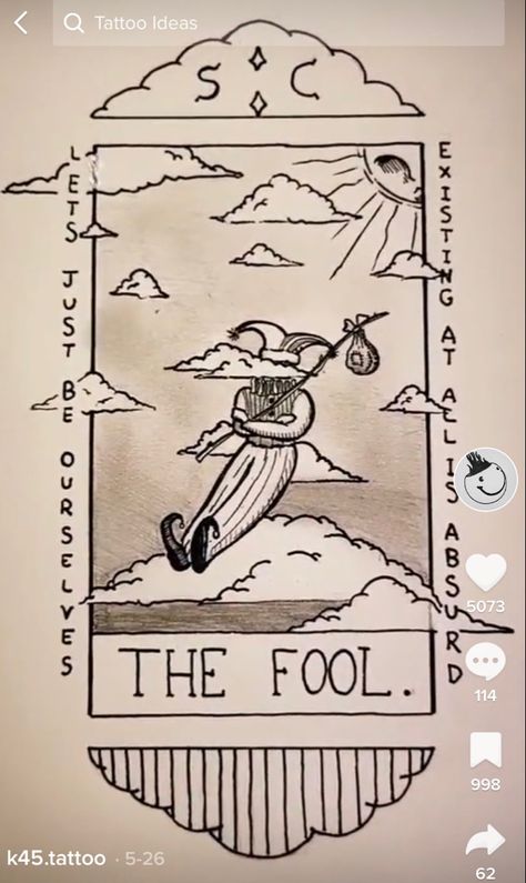 The Fool Tattoo, Fool Tattoo, Matching Tattoos, Tattoo Design Drawings, Old School Tattoo, The Fool, Middle School, Old School, Tattoo Designs