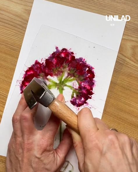 Pounded Flowers, Hammered Flowers, Painting Ideas 2023, Preserve Flowers, Flower Petal Art, Easy Acrylic Painting Ideas, Pressed Flower Crafts, Acrylic Painting Ideas, Easy Acrylic Painting