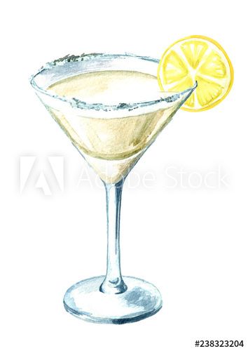 Lemon Drop Martini Tattoo, Watercolor Martini, Martini Glass Drawing, Lemon Sketch, Watercolor Drinks, Cocktails Drawing, Lemon Martini, Drawing Hobby, Water Sketch