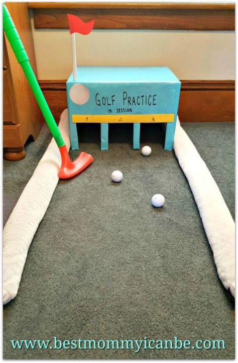 Indoor Mini Golf, Kid Games, Outdoor Fun For Kids, Golf School, Activities For Boys, Childcare Activities, Creative Curriculum, Indoor Activities For Kids, Indoor Fun