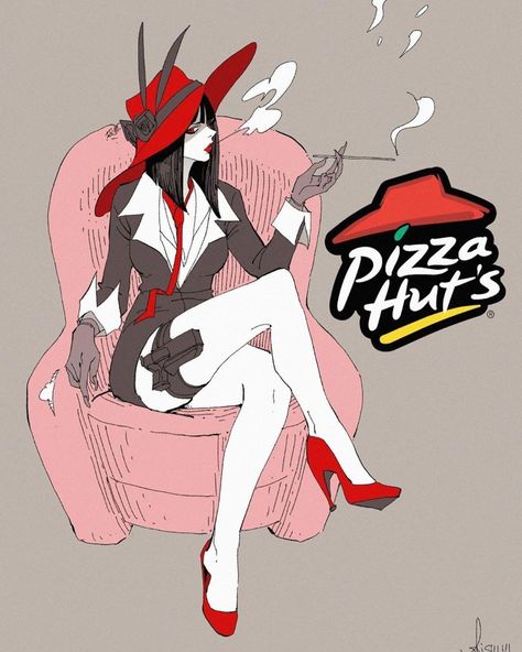 This Artist Turns Fast Food Brands Into Incredible Anime Villains Mafia Theme, My Hero Academia Costume, Cartoon Characters As Humans, Demon Baby, Cartoon As Anime, Anime Version, Dope Cartoon Art, Pizza Hut, Creative Artwork