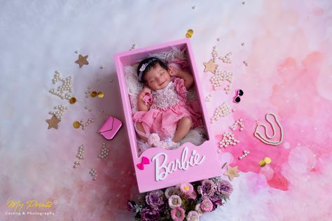 For more such interesting themes ping us @9652002233 Baby Photoshoot Theme Ideas, Barbie Photography Ideas, Doll Photoshoot Ideas, Barbie Newborn Photoshoot, Pregnant Barbie Photoshoot, Princess Theme Newborn Photoshoot, Hey Barbie, Barbie Photoshoot, Monthly Photoshoot