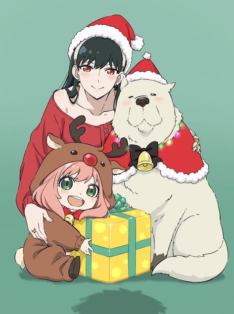 @a_shiim on twitter Merry Christmas Anime Art, Yor Forger Christmas, Christmas Anime Characters, Anime Christmas Art, Spy X Family Christmas, Manga Christmas, Christmas Anime, Fan Art Anime, Christmas Outfit Ideas