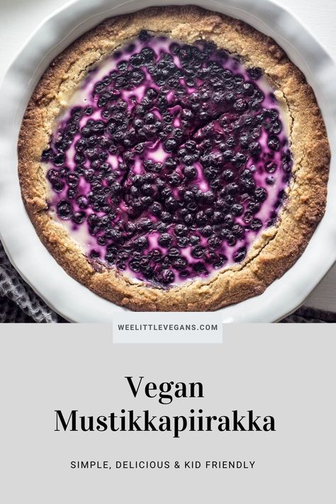 Finnish Blueberry Pie Recipe, Blueberry Cream Pies, Cream Pie Filling, Finnish Recipes, Sweet Crepes, Vegan Pie, Vegan Blueberry, Custard Filling, Blueberry Pie