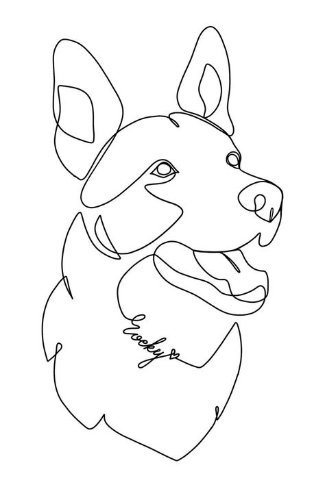 Cute Line Drawings, Blitz Tattoo, Tatoo Dog, Sketch From Photo, Drawing One Line, Line Drawing Tattoos, Dog Line Drawing, Dog Line Art, Drawing Tattoo