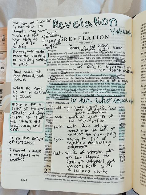 Revaluations Bible, Interleaved Bible Notes, Revelation Bible Notes, Revelations Bible Study, Revelation Bible Study Notes, Revelations Bible Journaling, Bible Journaling Revelation, Revelation Bible Journaling, Bible Goals