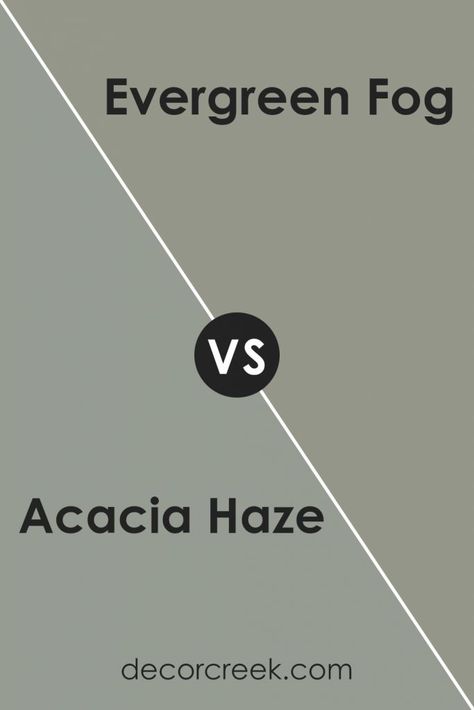 Acacia Haze SW 9132 by Sherwin Williams vs Evergreen Fog SW 9130 by Sherwin Williams Acacia Haze, Forest Morning, Evergreen Fog, Trim Colors, Dining Room Makeover, Nature Indoors, Paint Colors For Home, Coordinating Colors, Paint Color