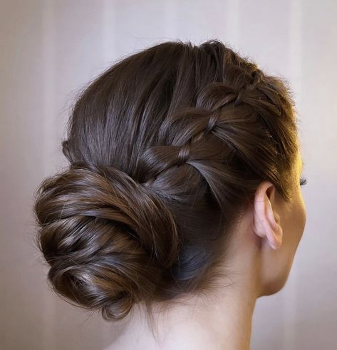 Abi Ball, Formal Hairstyles For Long Hair, Braided Bun Hairstyles, Braided Ponytail Hairstyles, Bun Hairstyle, Low Bun, Hair Up Styles, Braided Bun, Desi Wedding