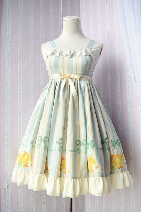 Strange Fashion, Harajuku Outfits, Kawaii Dress, Weird Fashion, Lemon Dress, Anime Dress, Vibe Clothes, Dresses Kids Girl, Everyday Dresses