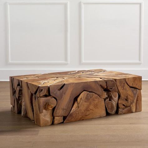 Biophillic Interiors Living Room, Teak Root Coffee Table, Root Table, Live Edge Coffee Table, Unique Coffee Table, Teak Coffee Table, Tree Roots, Rectangular Coffee Table, Coffee Table Square