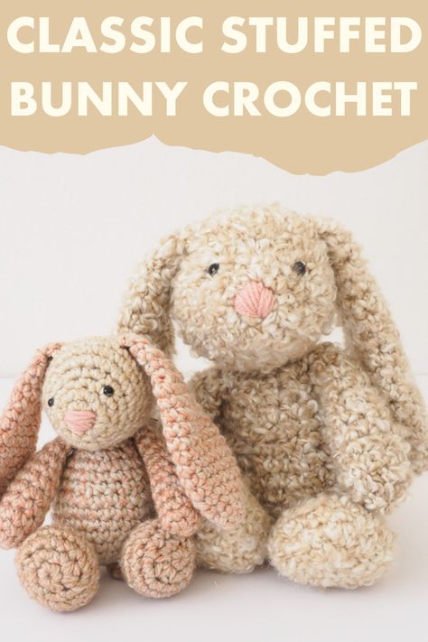 Classic Stuffed Bunny Crochet Pattern Crochet Squishies Free Pattern, Small Crochet Bunny Pattern Free, Floppy Bunny Crochet Pattern, Crocheted Bunny Pattern Free, Jellycat Crochet Free Pattern, Easy Bunny Crochet Pattern Free, Amigurumi Rabbit Free Pattern, Crochet Bunny Pattern Free Easy, Crochet Stuffy Free Pattern