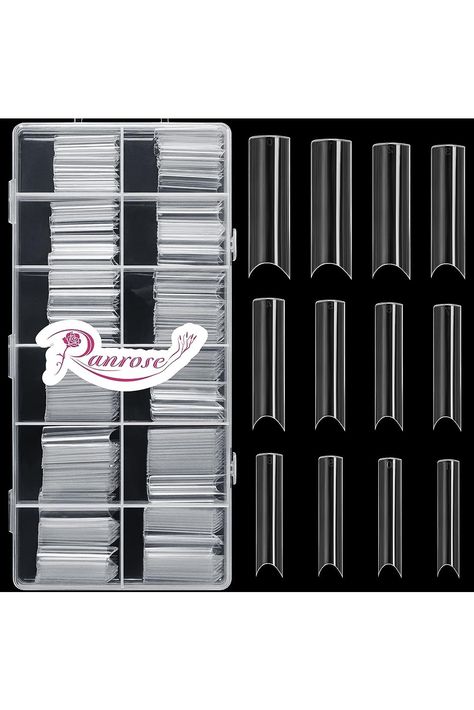 Ranrose Clear Extra Long Nail Tips XXL Super Long Half Cover C Curve False Nails Tapered Square Nail Tips Press on Nails Longs Acrylic Nails with Box for Home DIY Nails Tapered Square, Nails Tapered, Long Nail Tips, Square Nail Tips, Tapered Square Nails, Square Nail, Tapered Square, Long Nail, Square Nails