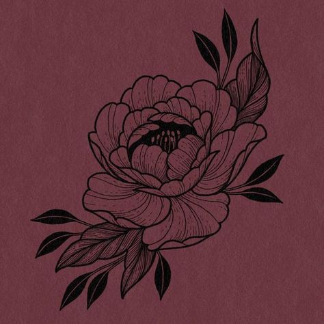 Oregon Tattoo, Peony Flower Tattoos, Peony Illustration, Peony Design, Open Sign, Books Open, Getting A Tattoo, Doodle Tattoo, Tattoo Graphic