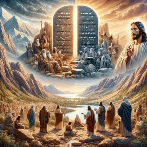 Reconciling the old and new testaments Jesus Commandments, Caim E Abel, Jesus Christ Illustration, Study Printables, Stage Ideas, Ancient Israelites, Mount Sinai, The Ten Commandments, Burning Bush